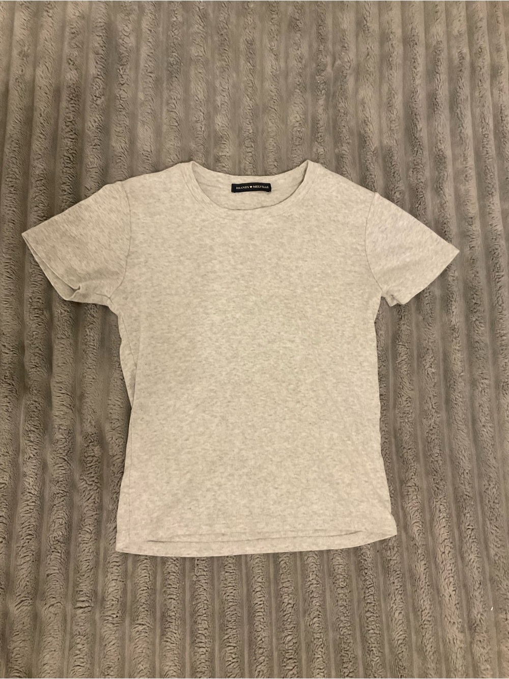 Brandy Melville Light Gray Short Sleeve Crew Tee